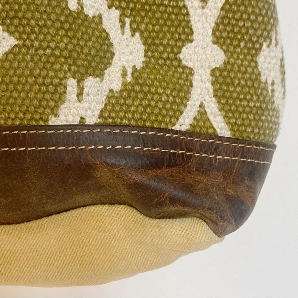 Myra Bag Canvas and Leather Adjustable Shoulder Bag Tote Purse Cotton
